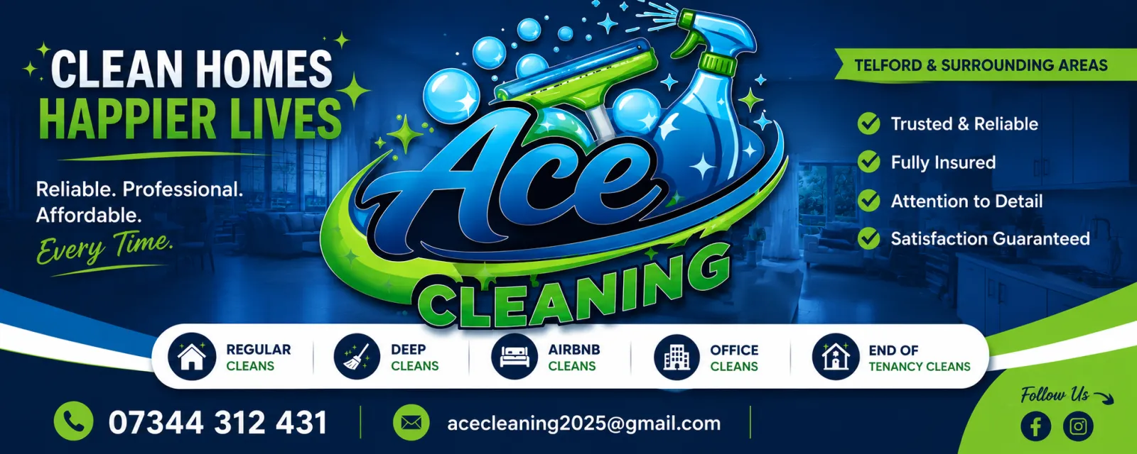 Ace Cleaning Telford Banner