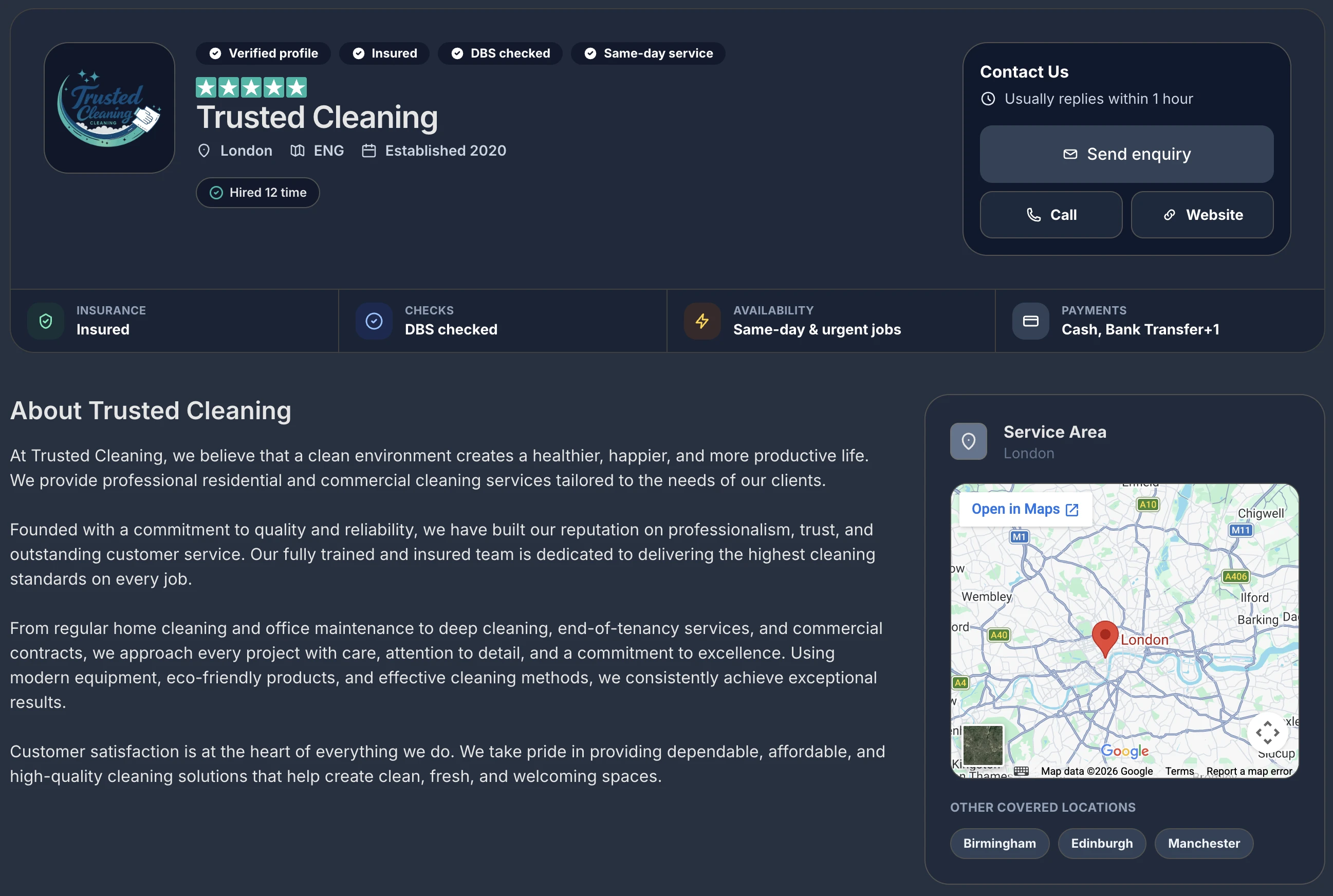 Cleanwich free directory business profile