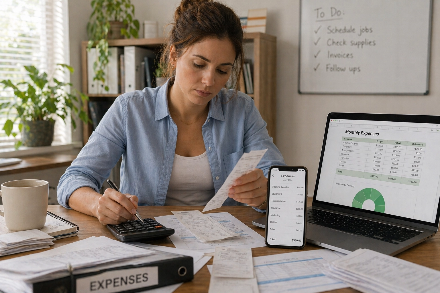 Cleaning business expenses breakdown
