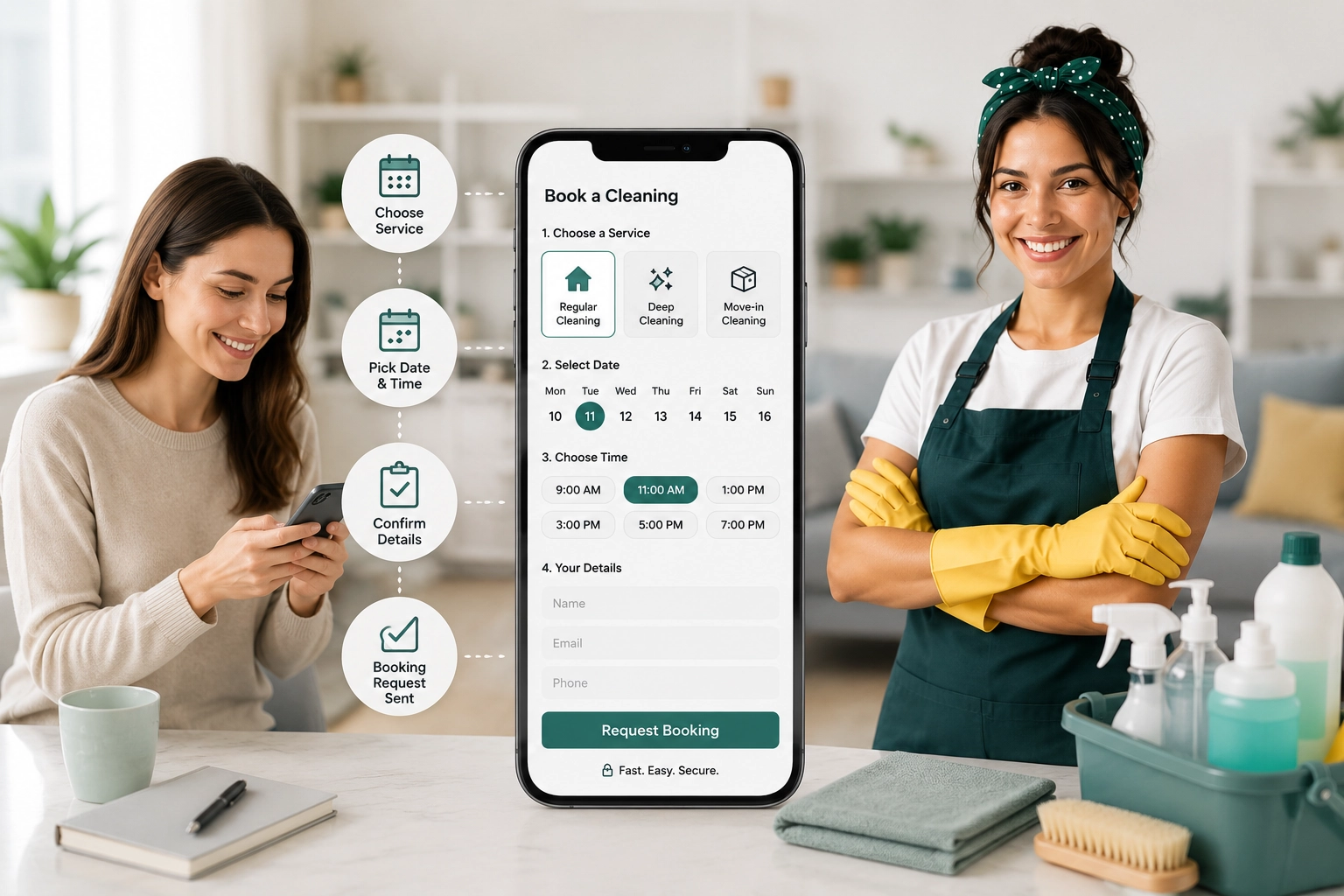 Easy booking wins more cleaning clients