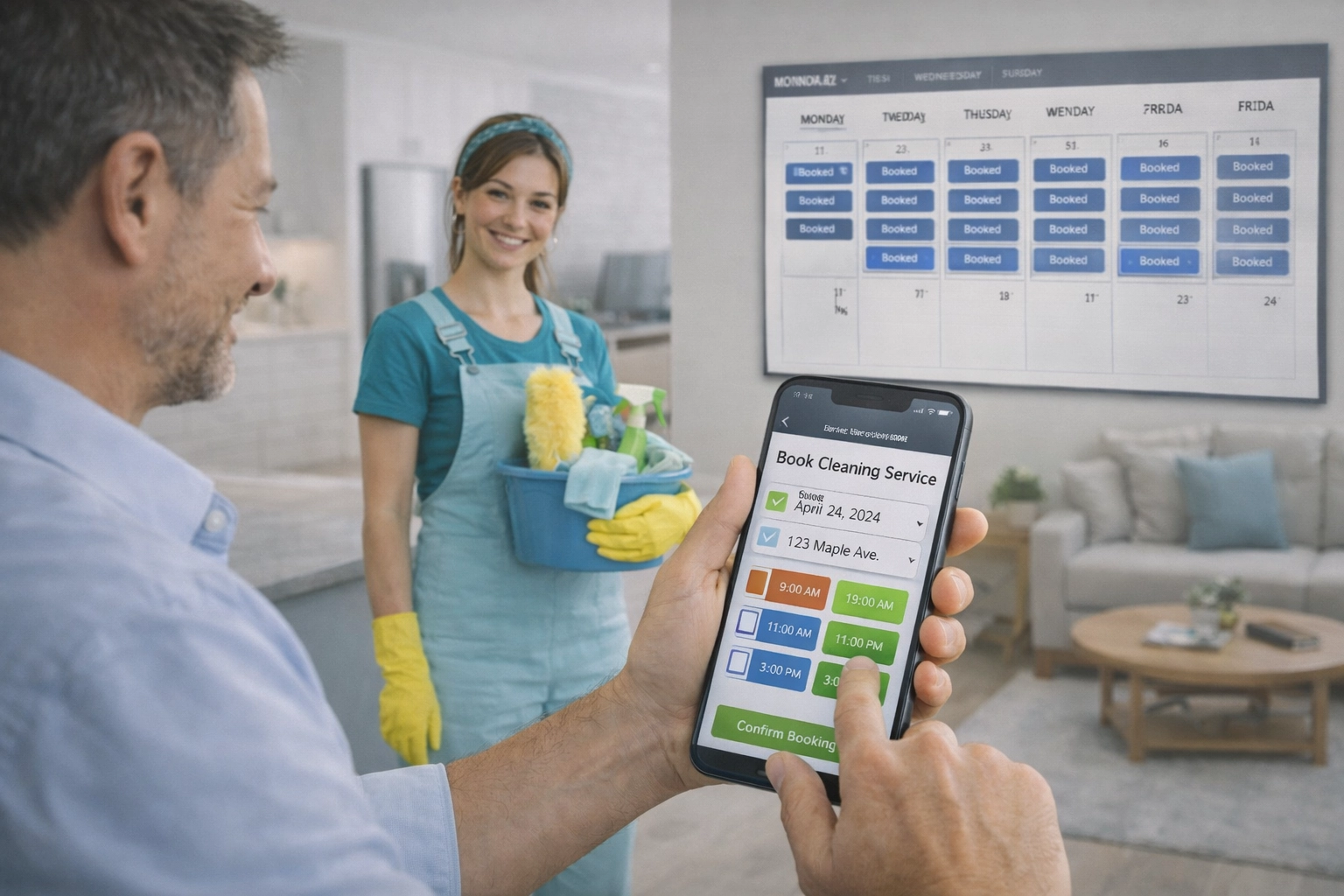 Online booking cleaning business