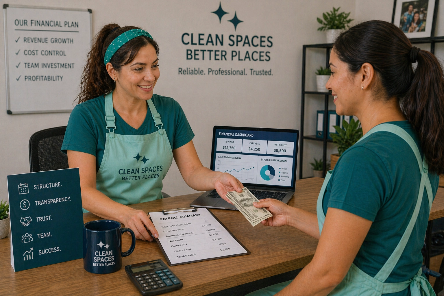 Pay cleaning staff