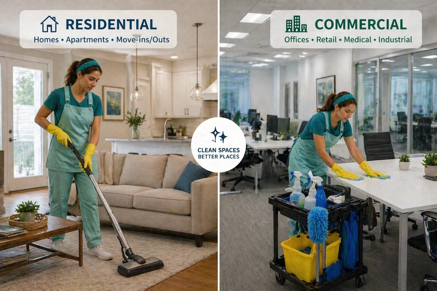 Residential vs commercial cleaning