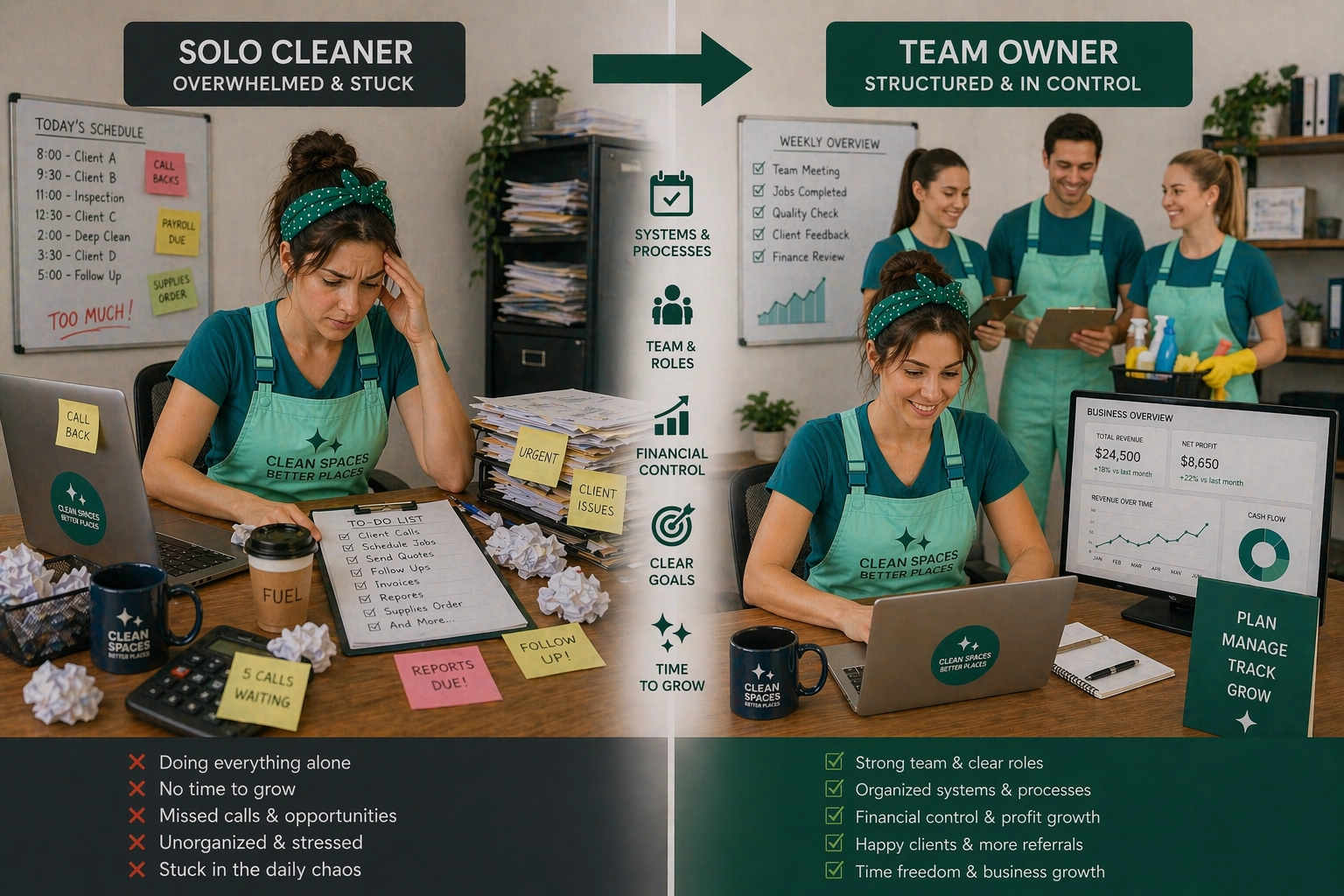 Solo to structured cleaning business