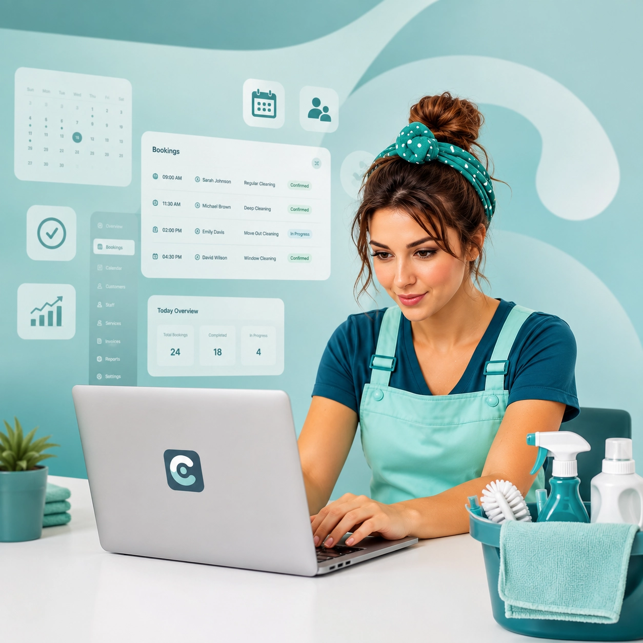 Cleanwich maid service software with online booking and live pricing