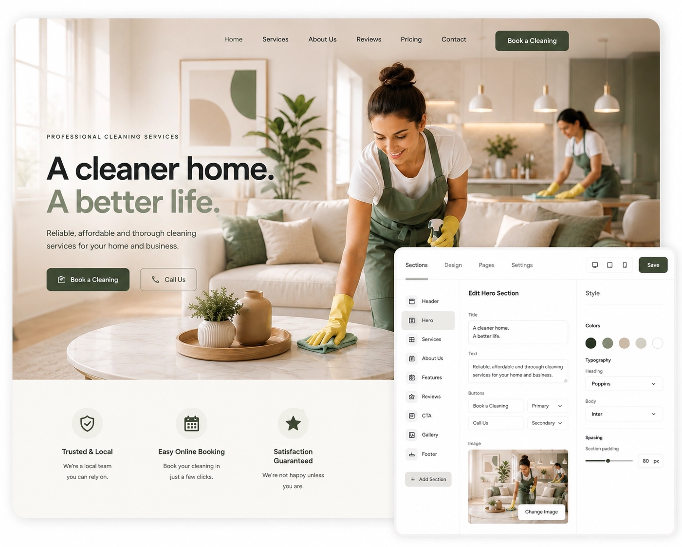 Cleanwich Sites visual website builder