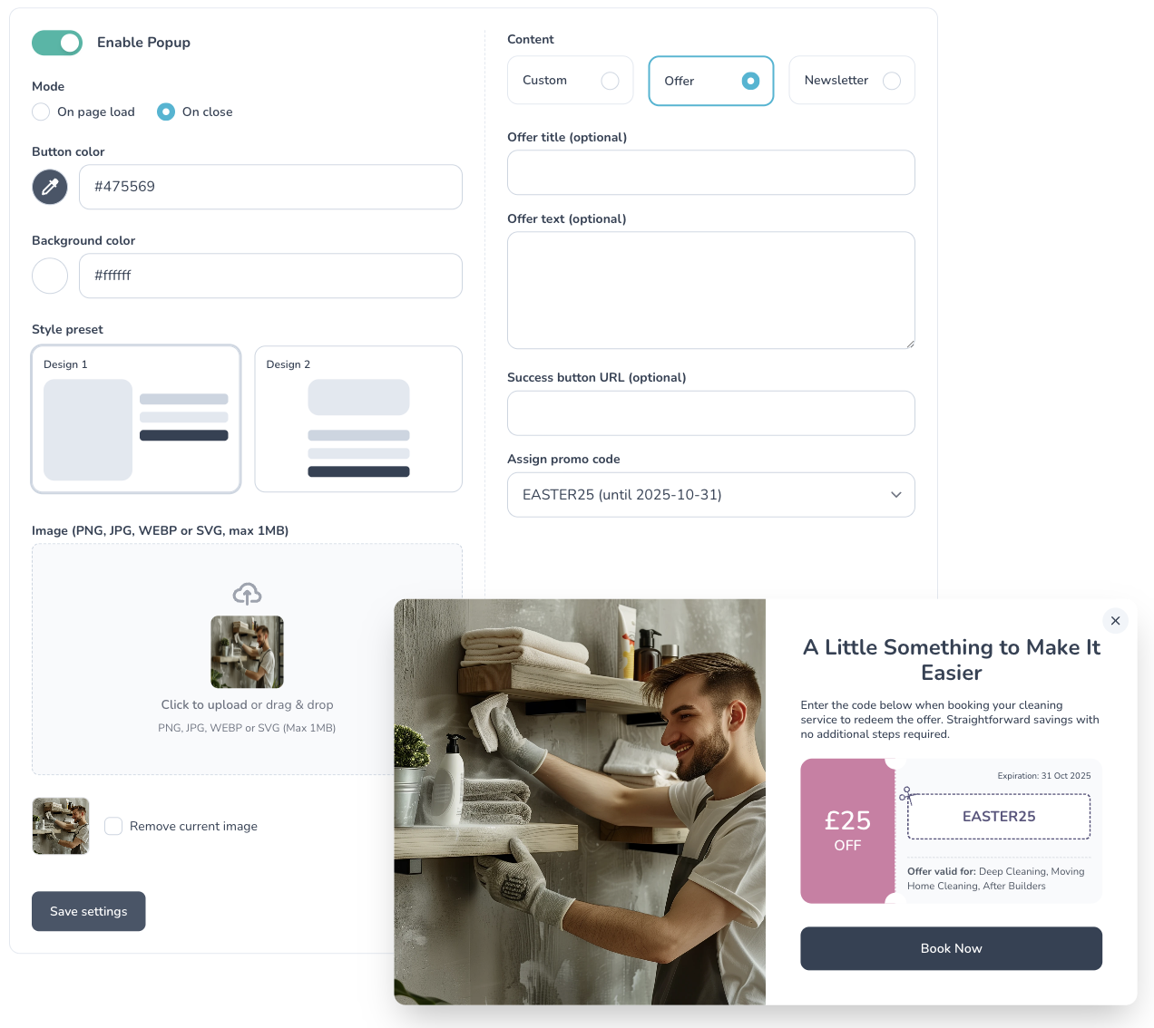 Marketing Popup